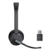 Yealink WH64 Hybrid Dual Teams belaidė ausinė DECT + Bluetooth ant galvos, biuro / skambučių centro, mikrofonas, Micro-USB, juoda