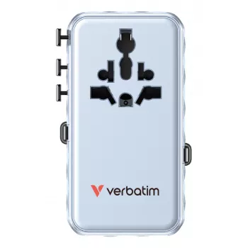 Verbatim Charge 'n' Travel 70W 2C ištraukiamas universalus kelioninis adapteris mėlynas