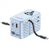 Verbatim Charge 'n' Travel 70W 2C ištraukiamas universalus kelioninis adapteris mėlynas