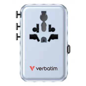 Verbatim Charge 'n' Travel 100W Universal kelioninis adapteris su įtraukiamu kabeliu Mėlyna