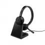 Jabra Evolve 65 TE - Link390a UC Stereo (su stovu), laidinis ir belaidis, 20 - 20000 Hz, biurui/skambučių centrui, 106,3 g, ausinės, juodos