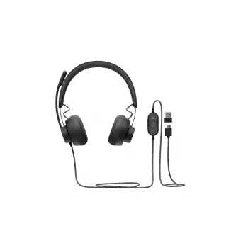 LOGITECH Zone Wired USB-C / USB-A ausinės, sertifikuotos Microsoft Teams, juodos