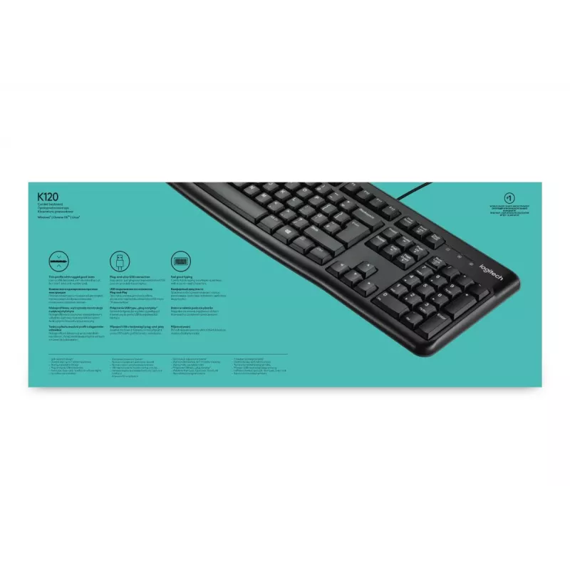 LOGITECH K120 klaviatūra – USB laidinė – QWERTY US/International