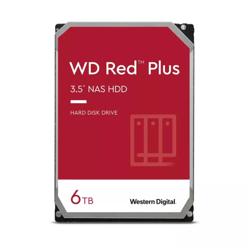 WESTERN DIGITAL Kietasis diskas Red Plus WD60EFPX – 6TB – SATA 6Gb/s – 3,5 colio – 5400 aps./min. – 256MB talpykla