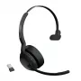 Jabra Evolve2 55 - Link380a MS Mono, belaidė ausinė, biurui/skambučių centrui, 20–20000 Hz, 130 g, juoda