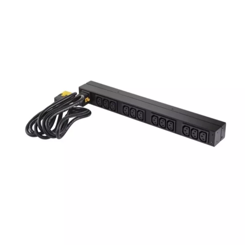 APC NetShelter Basic Rack PDU, 1U, 1 fazė, 3,7 kW 230 V 16 A arba 3,3 kW 208 V 16 A, 12× C13 lizdų, C20 laidas