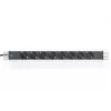 DIGITUS 1U aliumininis PDU, montuojamas į stelažą, galia: 16A, 4000W, 250VAC 50/60Hz, 8x saugūs lizdai