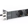 DIGITUS 1U aliumininis PDU, montuojamas į stelažą, galia: 16A, 4000W, 250VAC 50/60Hz, 8x saugūs lizdai