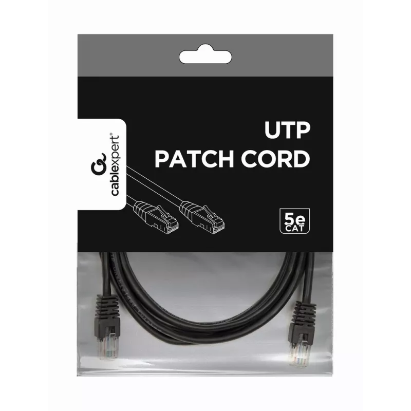 Gembird PP12-3M/BK jungiamasis laidas – Cat5e – UTP – 3 m – juodas