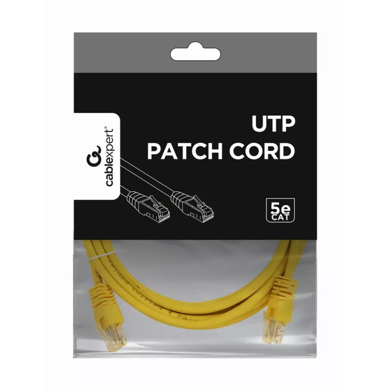 Gembird PP12-3M/Y – Patch kabelis Cat5e UTP 3 m geltonas