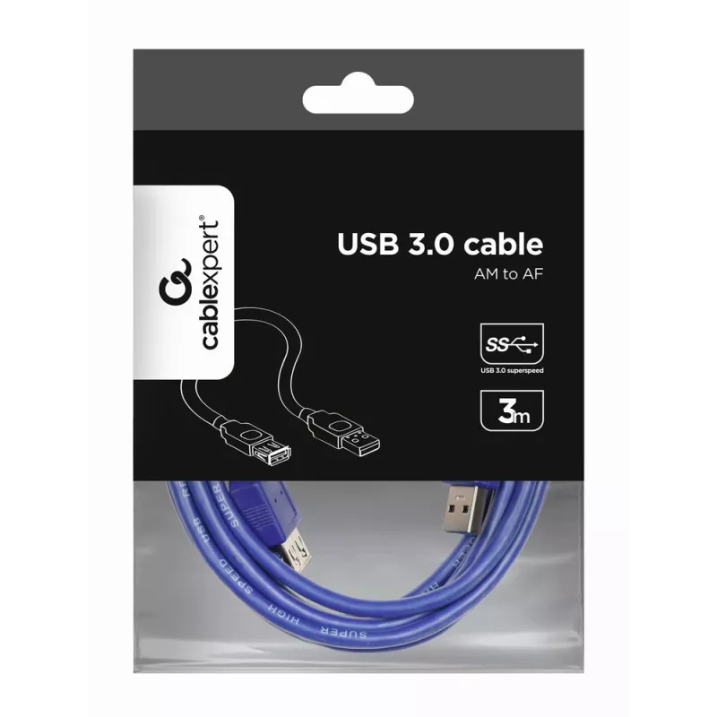 GEMBIRD USB 3.0 prailginimo laidas 3 m