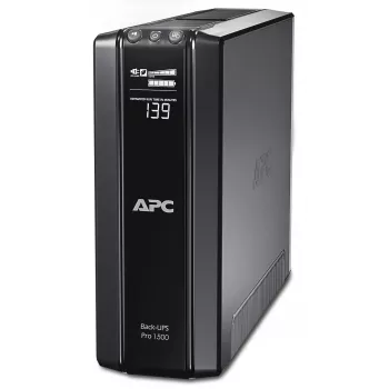APC Back-UPS Pro 1500VA/865W bokštinis UPS su AVR ir LCD ekranu, 10x IEC C13 lizdai