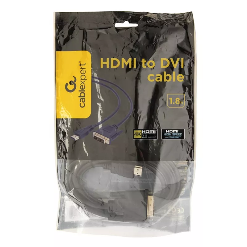 Gembird HDMI į DVI laidas, vyriški kištukai, 2.0 m, auksuoti kontaktai, pakuotė