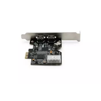 DIGITUS IEEE 1394b (FireWire 800) PCIe kortelė, 3 prievadai (2 išoriniai + 1 vidinis 9 kontaktų)