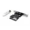 DIGITUS IEEE 1394b (FireWire 800) PCIe kortelė, 3 prievadai (2 išoriniai + 1 vidinis 9 kontaktų)