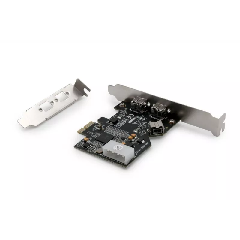 DIGITUS IEEE 1394b (FireWire 800) PCIe kortelė, 3 prievadai (2 išoriniai + 1 vidinis 9 kontaktų)