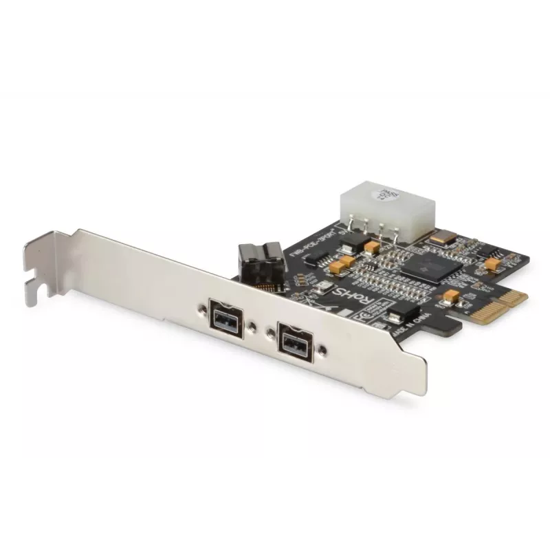DIGITUS IEEE 1394b (FireWire 800) PCIe kortelė, 3 prievadai (2 išoriniai + 1 vidinis 9 kontaktų)