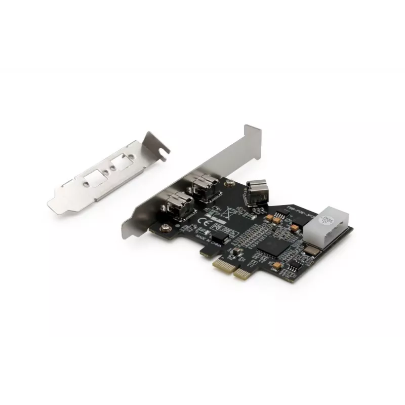DIGITUS IEEE 1394b (FireWire 800) PCIe kortelė, 3 prievadai (2 išoriniai + 1 vidinis 9 kontaktų)