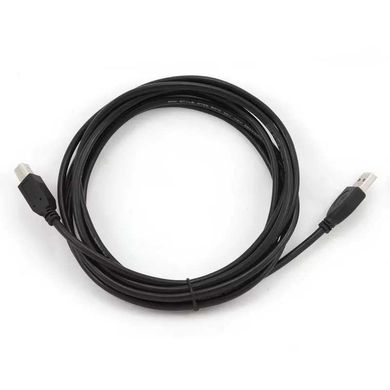 GEMBIRD USB 2.0 A-B laidas 3 m (10 pėdų) – juodas / didmeninė pakuotė (ccp-USB2-ambm-10)