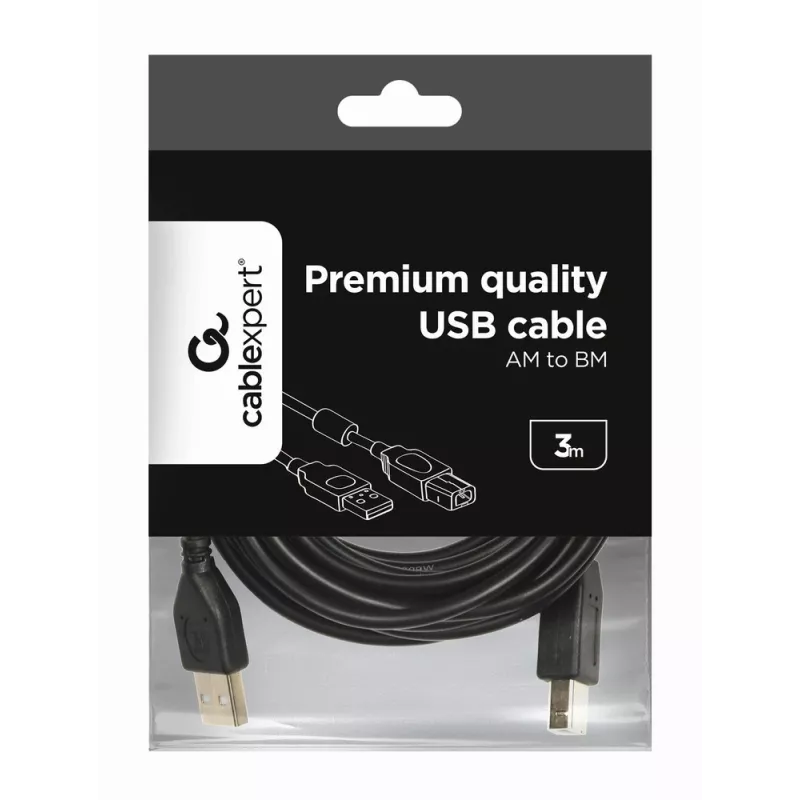 GEMBIRD Premium kokybės USB A kištukas į B kištuką, 3 m