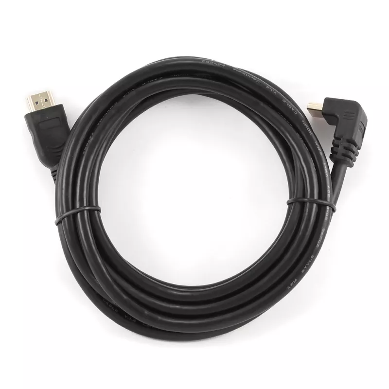 GEMBIRD Didelės spartos HDMI laidas su Ethernet, 90 laipsnių kampu į viršų, 3 m
