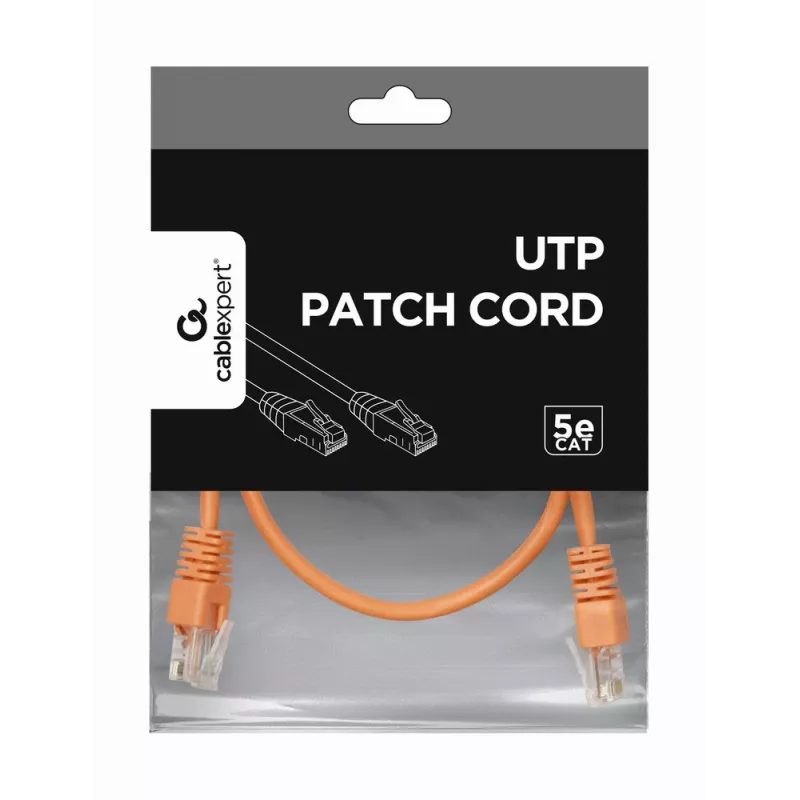 Gembird Patch Laidas - Cat 5e - UTP - 50 cm - Oranžinis
