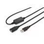 DIGITUS USB 2.0 aktyvus ilginimo kabelis USB A vyras / A moteris 10 m (DA-73100-1)