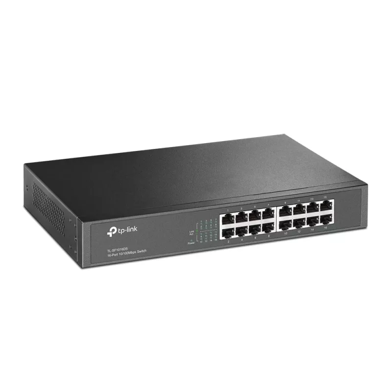 TP-Link TL-SF1016DS tinklo jungiklis, nevaldomas, Fast Ethernet (10/100), 1U, juodas