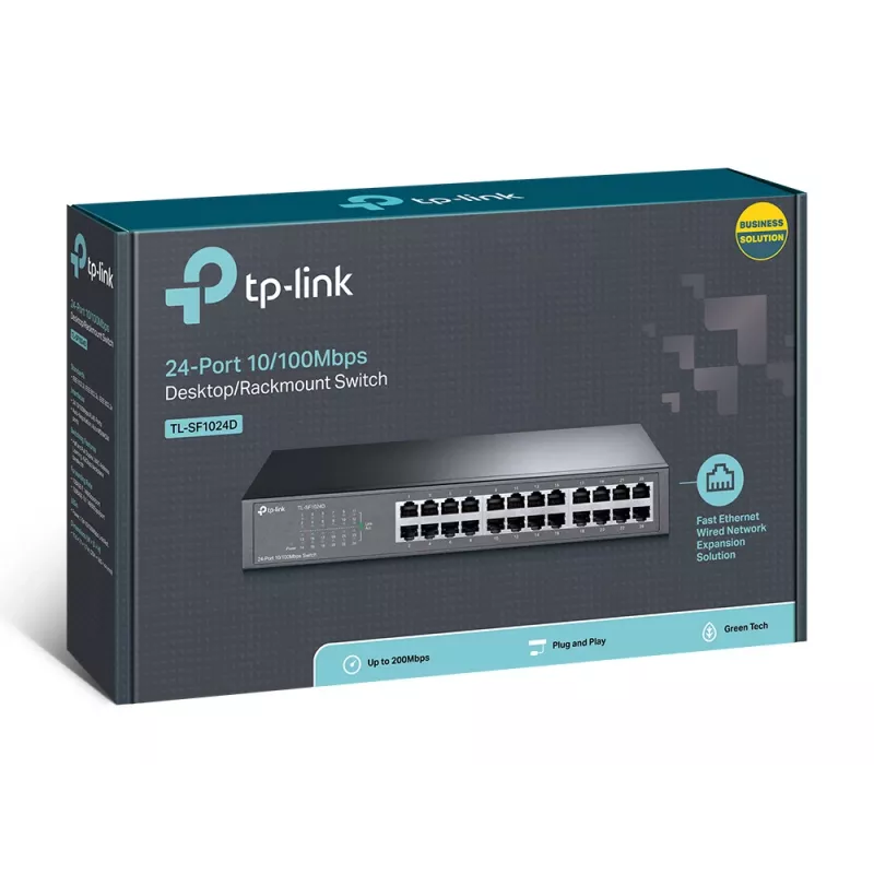 TP-Link TL-SF1024D tinklo jungiklis Nevaldomas Fast Ethernet (10/100) Pilka