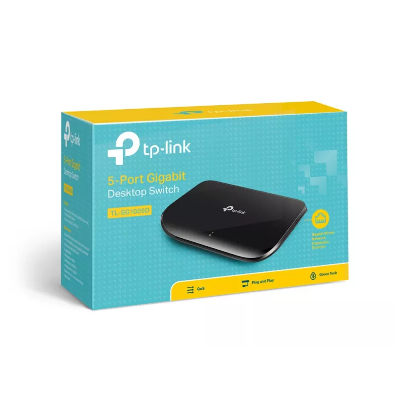 TP-Link 5 prievadų Gigabit darbalaukio tinklo jungiklis, nevaldomas, Gigabit Ethernet (10/100/1000), pilnas dvipusis ryšys