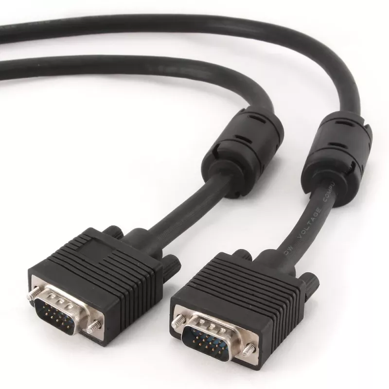 GEMBIRD Premium VGA HD15M/HD15M dvigubai ekranuotas su 2 ferito žiedais 2,0 m laidas / juoda