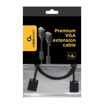 GEMBIRD Premium Dual-Shielded VGA Prailginimo Laidas Su Ferito Šerdimis, 1.8m