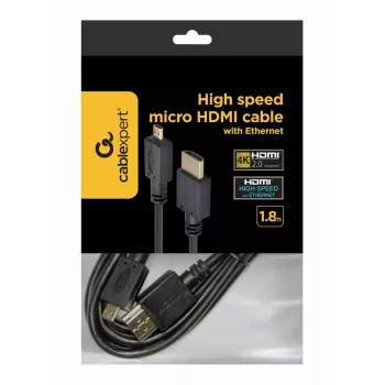 GEMBIRD HDMI vyriškas į mikro D vyrišką laidas su paauksuotomis jungtimis 2,0 m juodas