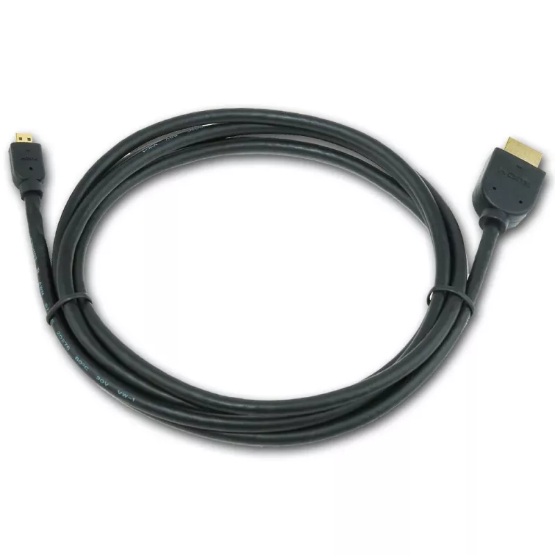 GEMBIRD HDMI vyriškas į mikro D vyrišką laidas su paauksuotomis jungtimis 2,0 m juodas