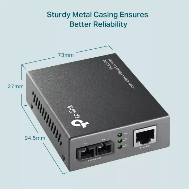 TP-Link MC200CM Gigabit medijos keitiklis, 1000 Mbit/s, kelių režimų šviesolaidis