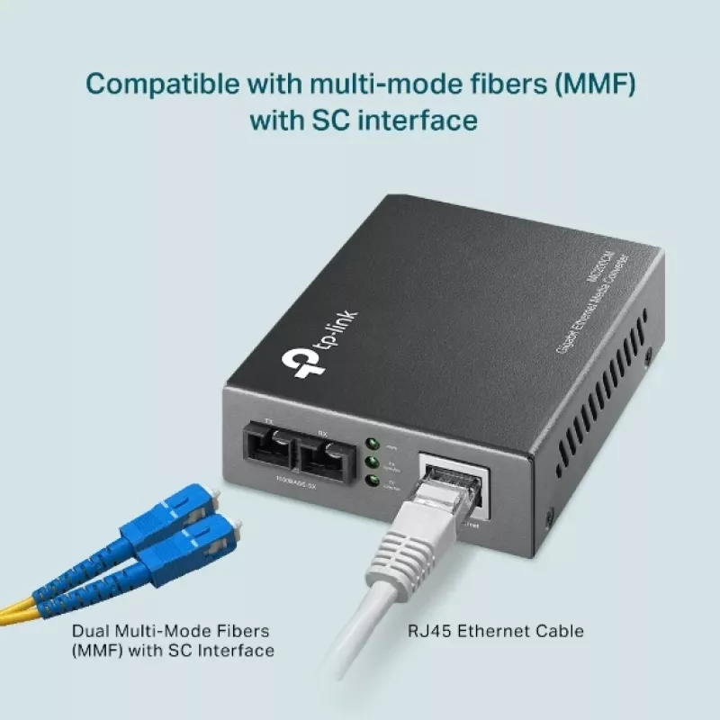 TP-Link MC200CM Gigabit medijos keitiklis, 1000 Mbit/s, kelių režimų šviesolaidis