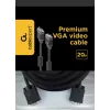 GEMBIRD Premium VGA kabelis HD15M/HD15M - dvigubai ekranuotas su 2 ferito žiedais 20m - juodas