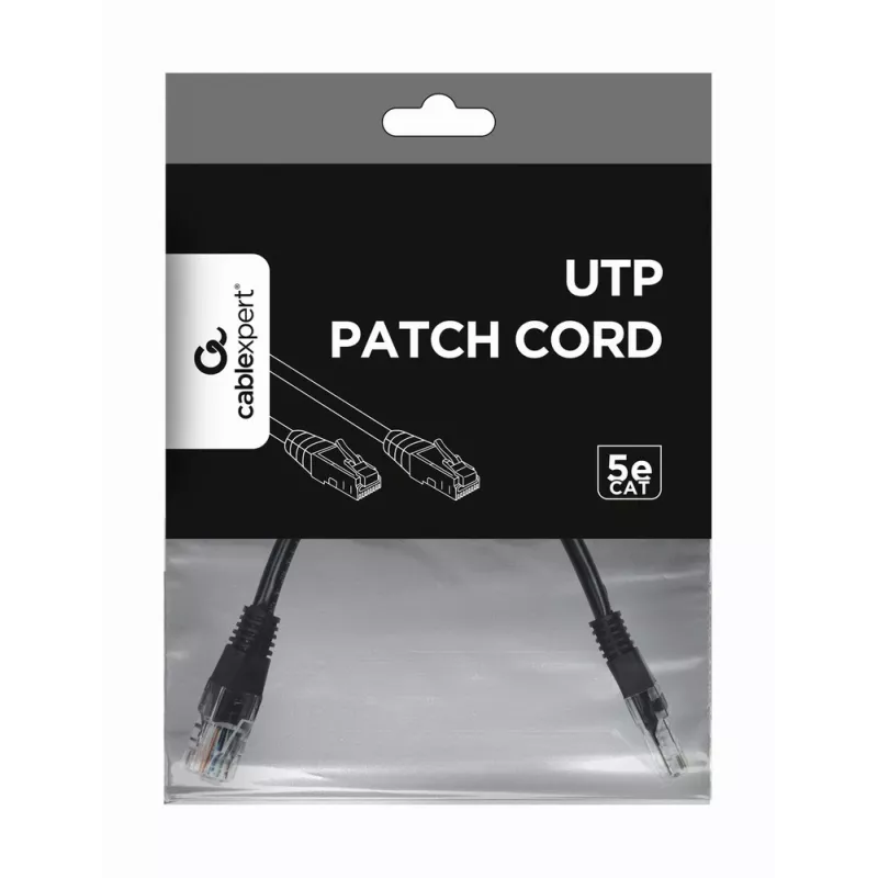 Gembird Patch Cable Cat5e UTP 0,25m juoda