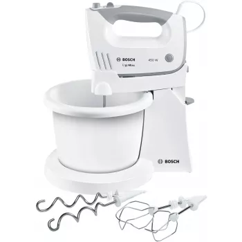 Bosch MFQ36460 ErgoMixx rankinis maišytuvas su stovu ir dubeniu 450 W baltas