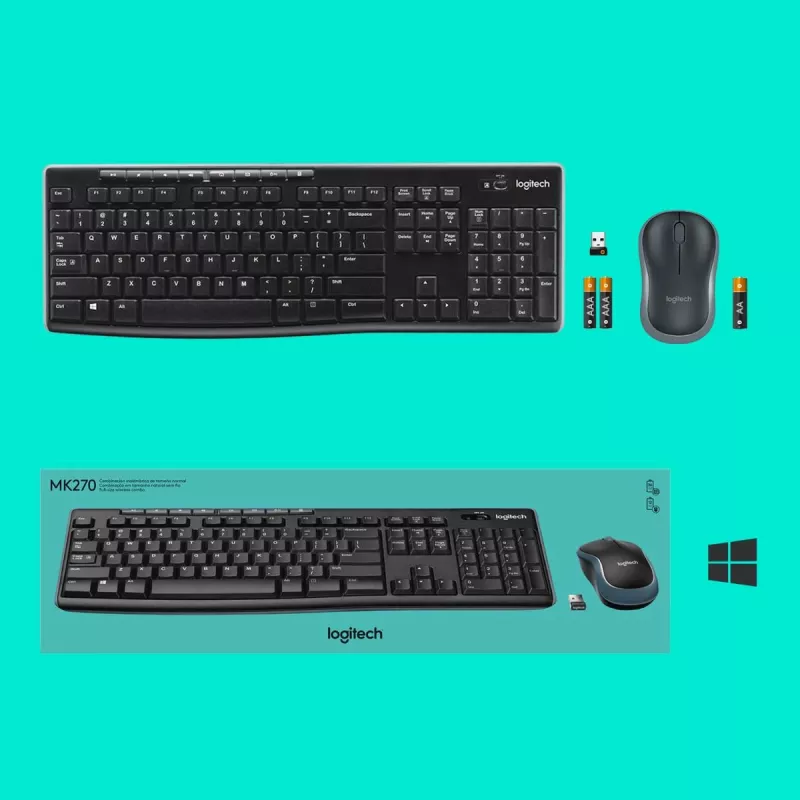 LOGITECH Wireless Desktop MK270 – belaidis klaviatūros ir pelės rinkinys, QWERTY US Int, juodas