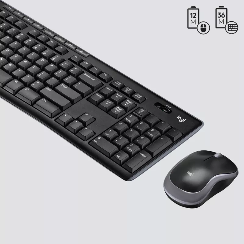 LOGITECH Wireless Desktop MK270 – belaidis klaviatūros ir pelės rinkinys, QWERTY US Int, juodas