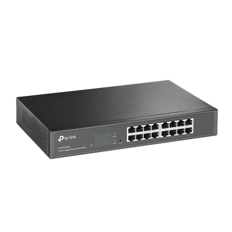TP-Link 16 prievadų gigabitinis Easy Smart tinklo jungiklis, valdomas, L2, Gigabit Ethernet (10/100/1000), montavimas į stelažą, 1U