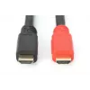 DIGITUS ASSMANN HDMI High Speed kabelis, tipas A, su stiprintuvu, vyriškas/vyriškas, 15 m su Ethernet, Ultra HD 24p, CE, juodas auksinis
