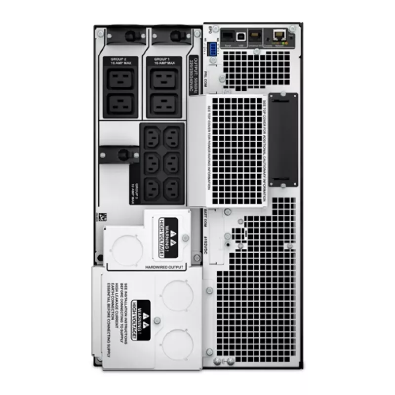 APC Smart-UPS On-Line, 8kVA/8kW, bokštinis, 230V 3:1 ir 1:1, 6x C13+4x C19 IEC lizdai, tinklo kortelė+SmartSlot, prailgintas veikimo laikas, be bėgių komplekto