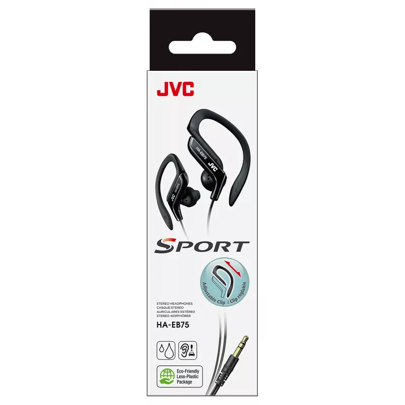 JVC HA-EB75 sportinės laidinės ausinės, juodos