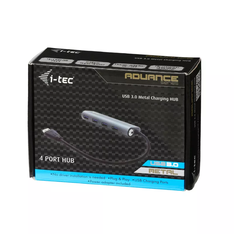 USB HUB i-tec Metal Superspeed USB 3.0 4 prievadų 5000 Mbit/s pilka