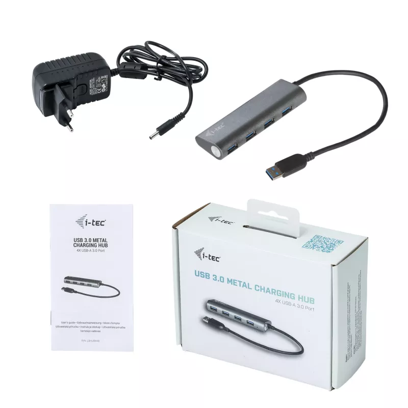 USB HUB i-tec Metal Superspeed USB 3.0 4 prievadų 5000 Mbit/s pilka