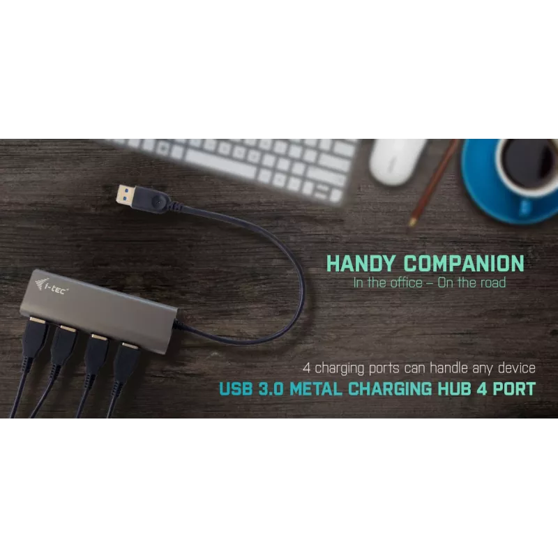 USB HUB i-tec Metal Superspeed USB 3.0 4 prievadų 5000 Mbit/s pilka