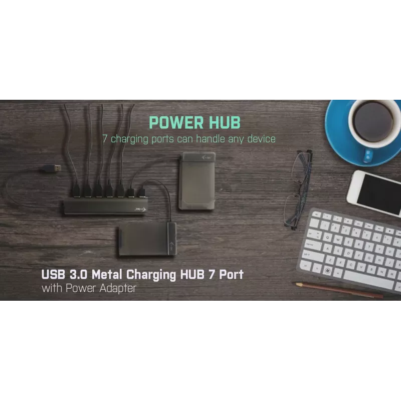 i-tec Metal Superspeed USB 3.0 7 prievadų USB skirstytuvas