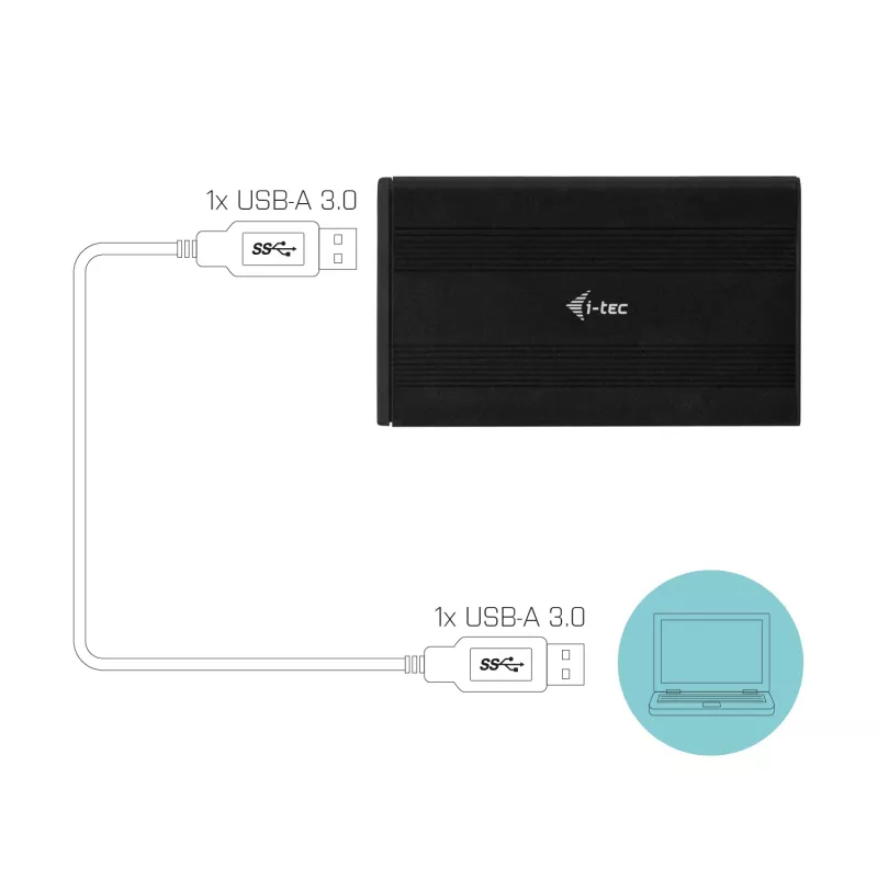 HDD/SSD dėklas i-tec Advance MySafe AluBasic 2,5 colio USB 3.0